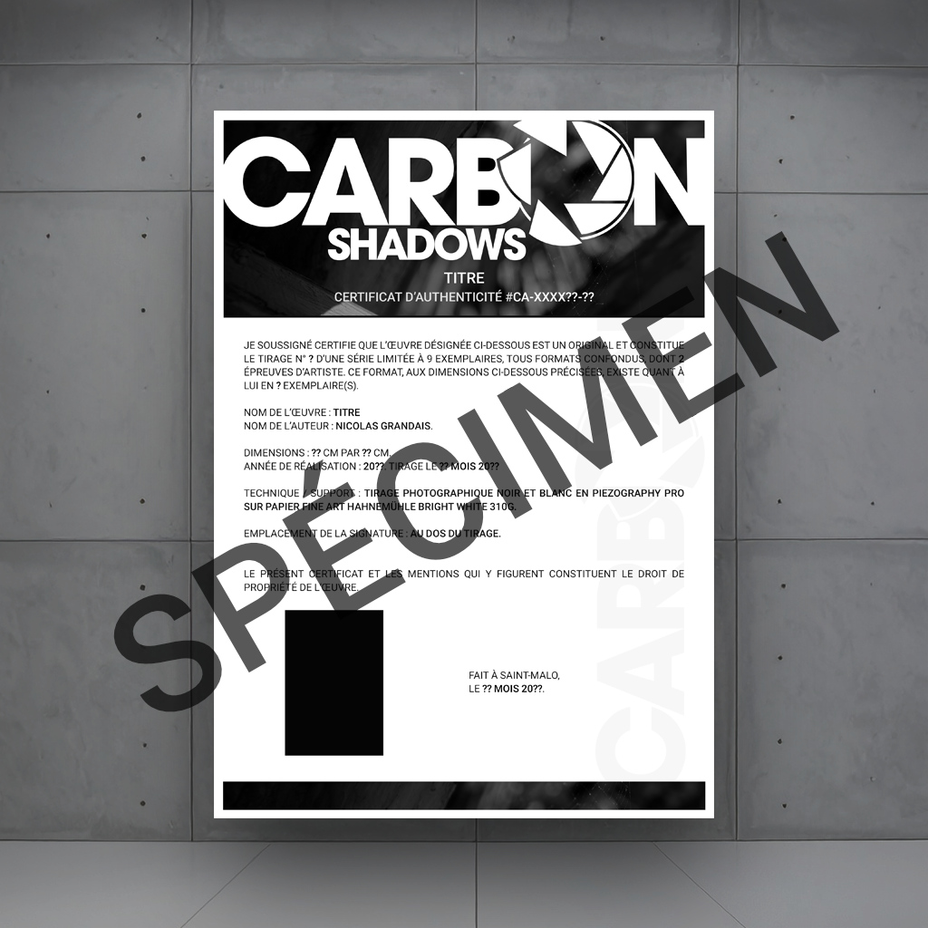 SPECIMEN CERTIFICAT D'AUTHENTICITÉ